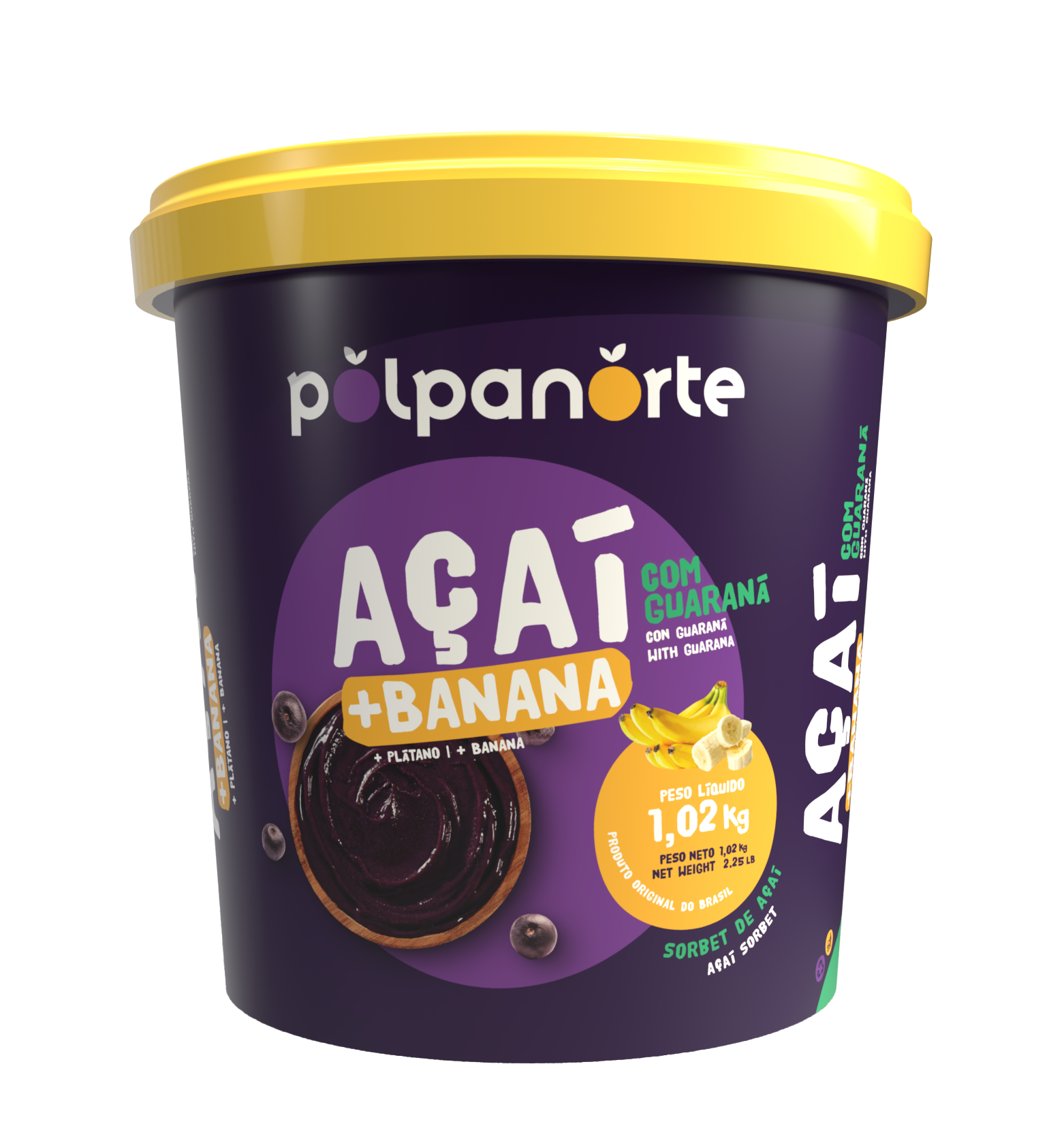 Açaí-sorbetti guaranalla, banaanin maku